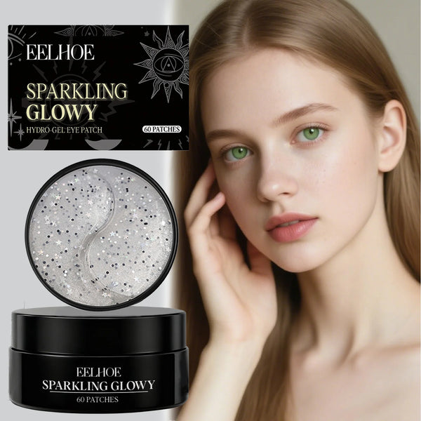 60 Pairs Sparkle Gel Eye Patches Hydrating Brightening Under Eye Mask Party Skincare for Puffy Eyes Fine Lines Festive Gift Set